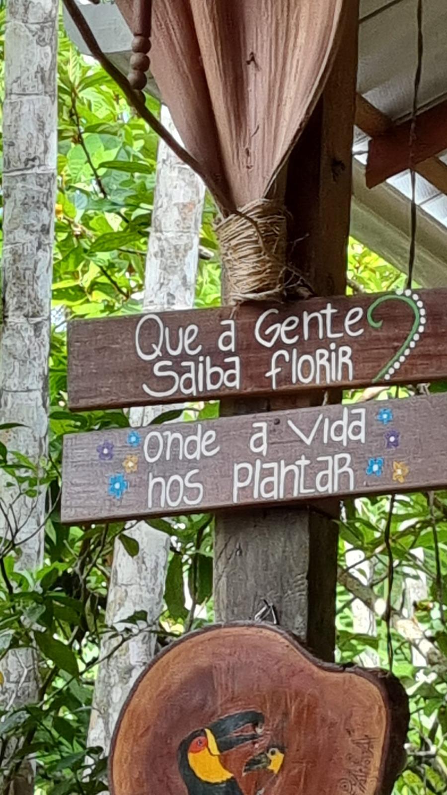 Placa artesanal: Que a gente saiba florir onde a vida nos plantar