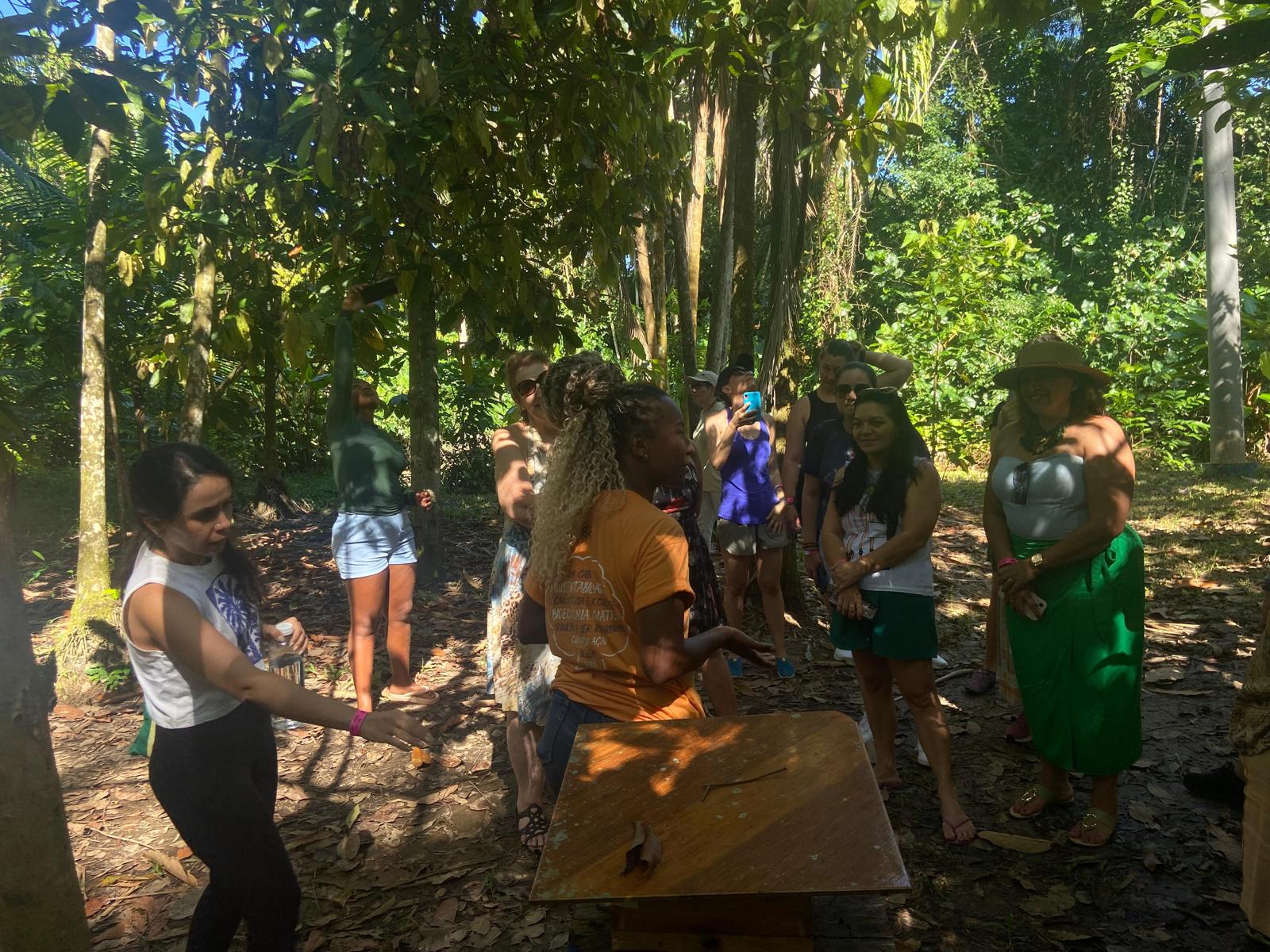 Grupo em trilha pela floresta amazônica